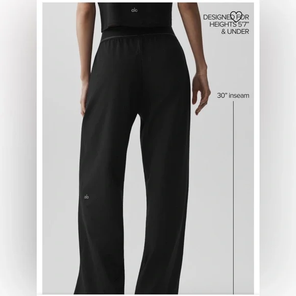 ALO Yoga Black Wide-Leg Lounge Pants - Picture 4 of 11